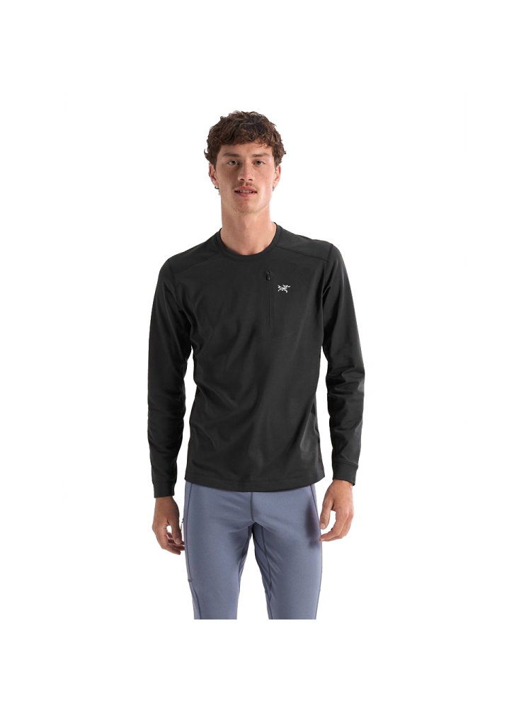 Arc'teryx Rho Lt Crew Neck Black 9417-Black fleeces en truien online bestellen bij Kathmandu Outdoor & Travel