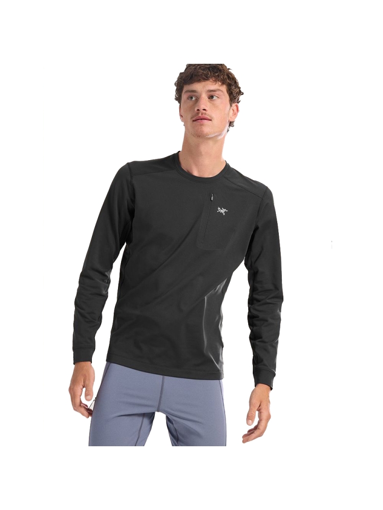 Arc'teryx Rho Lt Crew Neck Black 9417-Black fleeces en truien online bestellen bij Kathmandu Outdoor & Travel