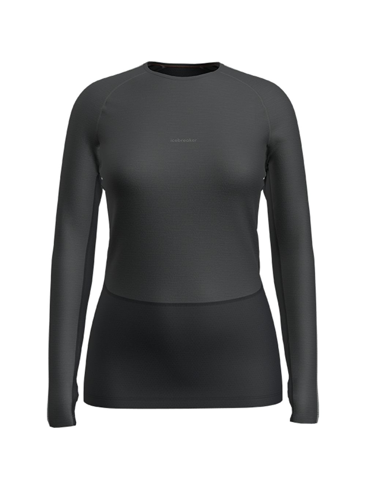 Icebreaker ZoneKnit 200 LS Crewe Women's Jet Hthr/Blk/Metro H/CB IB0A56HD-5851 onderkleding/thermokleding online bestellen bij Kathmandu Outdoor & Travel