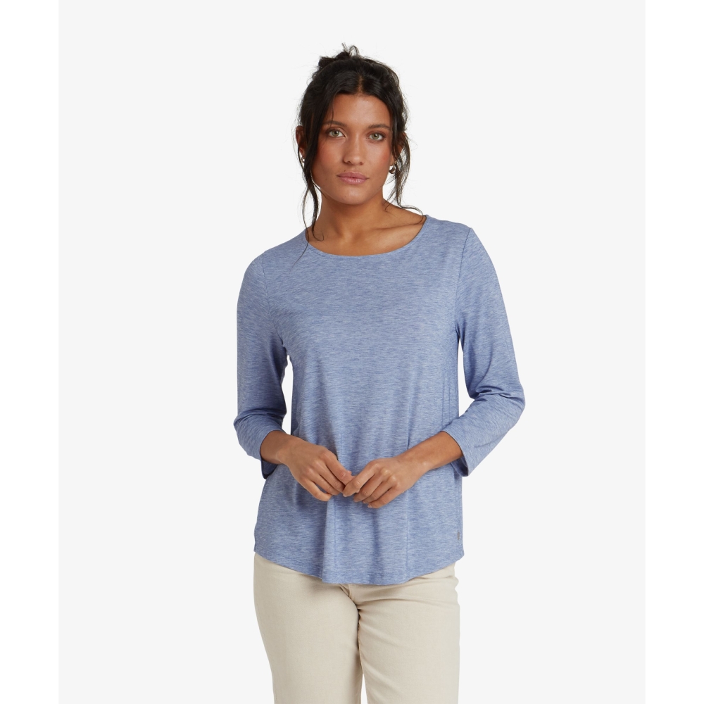 Sherpa Adventure Gear Asha 3/4 Sleeve Top Women's Seaport Blue SW3105-738 shirts en tops online bestellen bij Kathmandu Outdoor & Travel