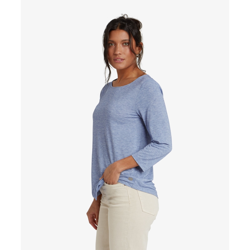 Sherpa Adventure Gear Asha 3/4 Sleeve Top Women's Seaport Blue SW3105-738 shirts en tops online bestellen bij Kathmandu Outdoor & Travel