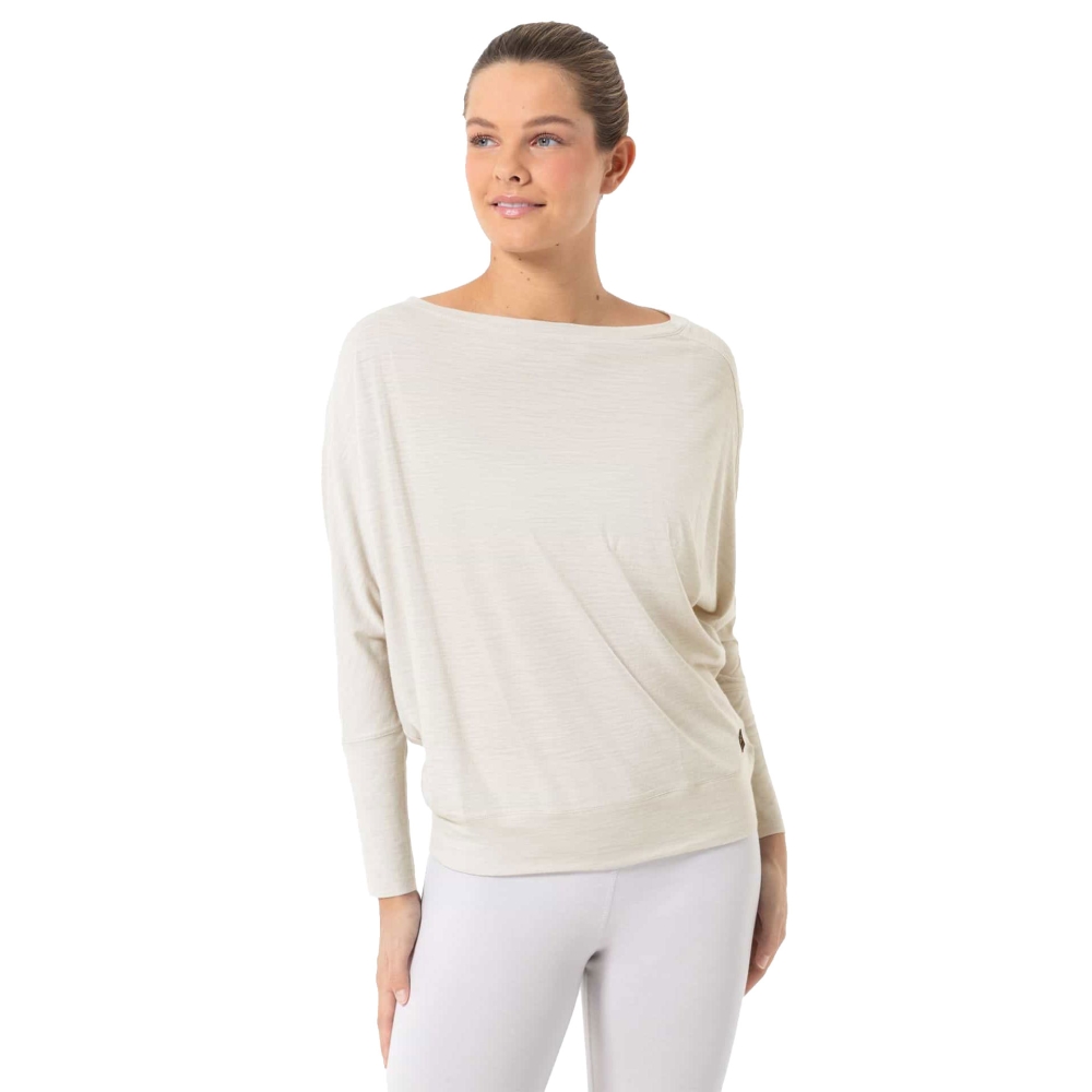 Super Natural Kula Top Women's White Stone Melange SNW006570-73D shirts en tops online bestellen bij Kathmandu Outdoor & Travel