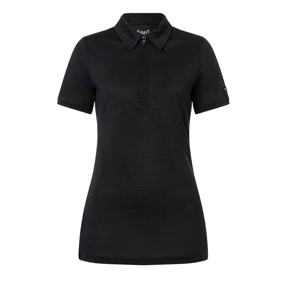 Super Natural Zip Polo Women's Jet Black SNW024770-872 shirts en tops online bestellen bij Kathmandu Outdoor & Travel