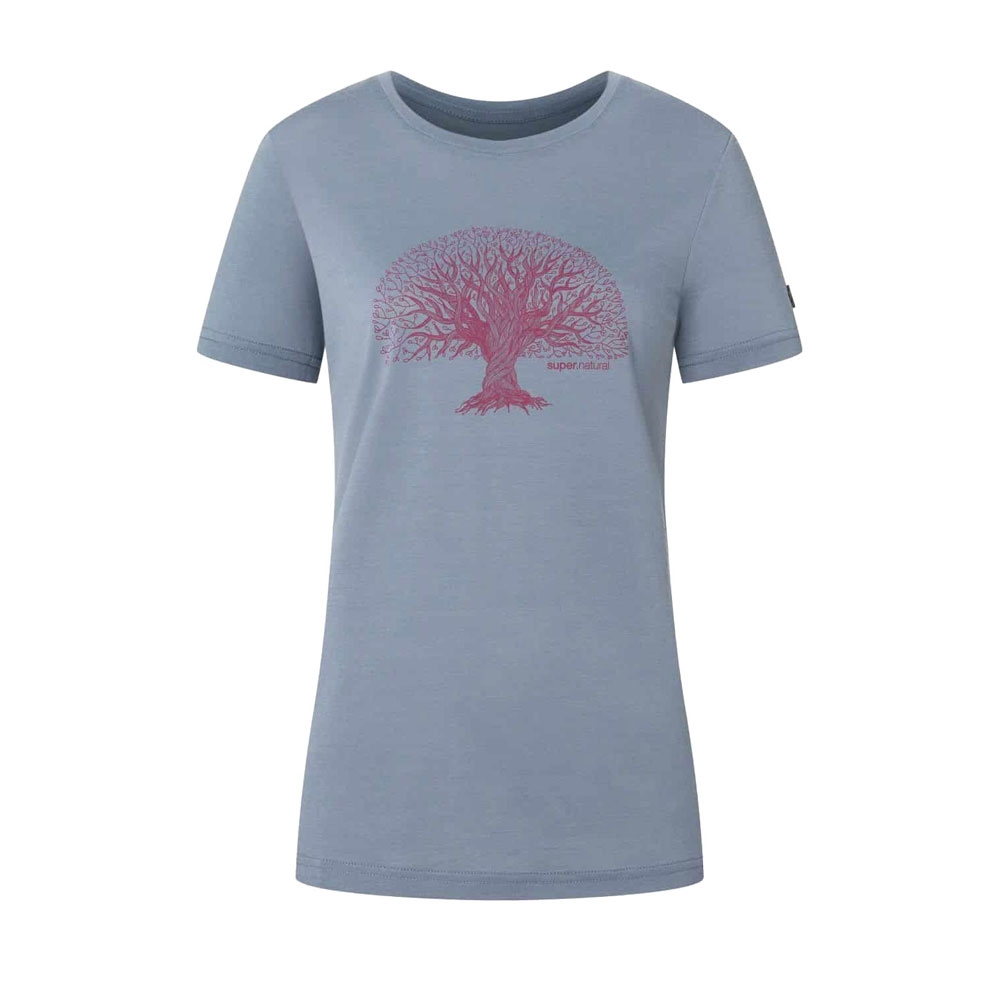 Super Natural Tree Of Knowledge Tee Women's Flint Stone/Sangria SNWP03066-20F shirts en tops online bestellen bij Kathmandu Outdoor & Travel