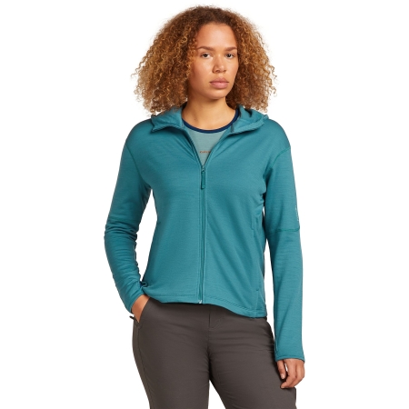 Icebreaker Mer 360 Realfleece Elem LS Z Hood Women's Topaz Icebreaker Mer 360 Realfleece Elem LS Z Hood Women's Topaz