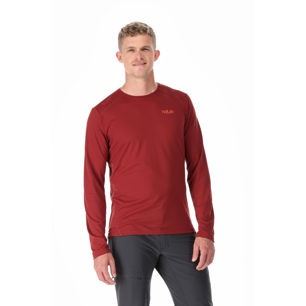 Rab Rab Force LS Tee QBL-07-OXB shirts en tops Rab Force LS Tee Oxblood Red QBL-07-OXB shirts en tops online bestellen bij Kathmandu Outdoor & Travel
