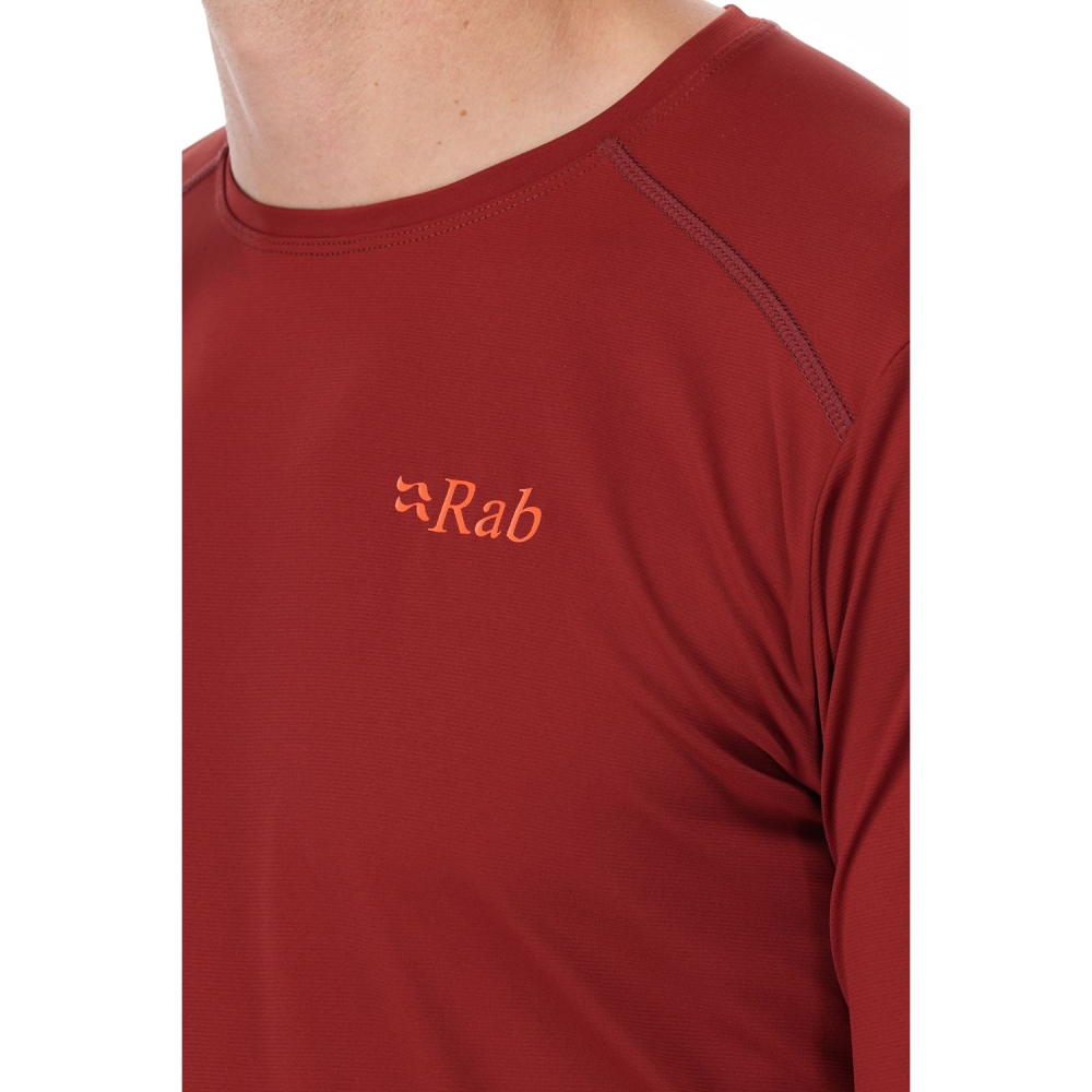 Rab Rab Force LS Tee QBL-07-OXB shirts en tops Rab Force LS Tee Oxblood Red QBL-07-OXB shirts en tops online bestellen bij Kathmandu Outdoor & Travel