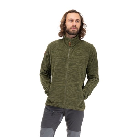 Bergans Hareid Fleece Jacket No Hood Dark Olive Green Bergans Hareid Fleece Jacket No Hood Dark Olive Green